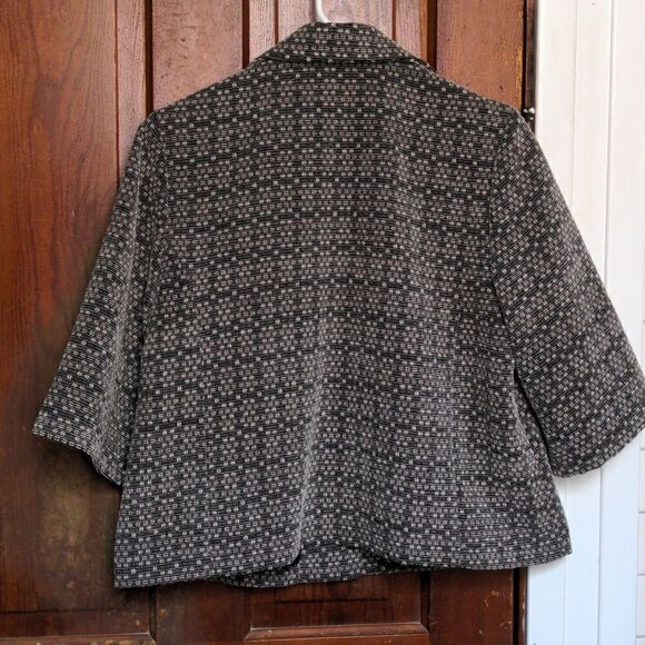 Coldwater Creek Geometric Ribbed Swing Blazer Jacket 3/4 Sleeves Sz S - Picture 5 of 10